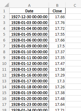 Excel export