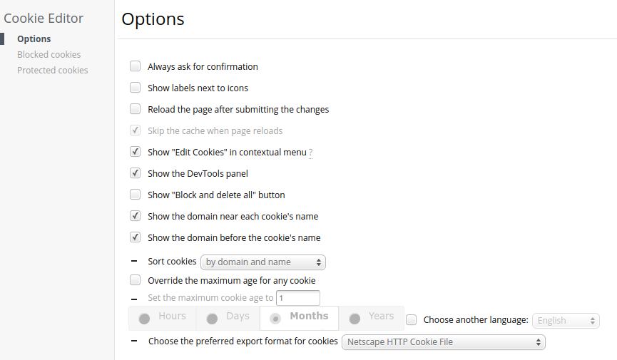 Modify preferred export format